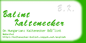 balint kaltenecker business card